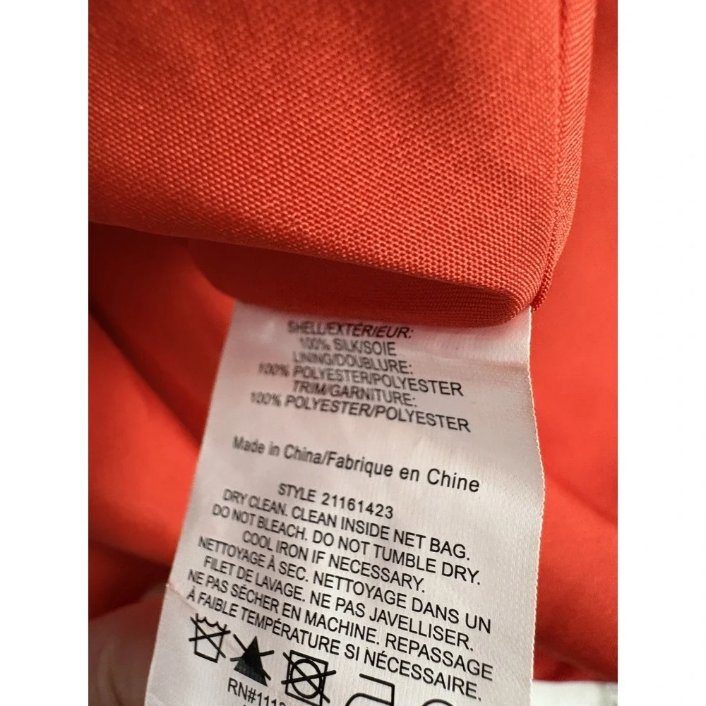 Tory Burch 100% silk sleeveless shift dress Orange Red Sz‎ 12